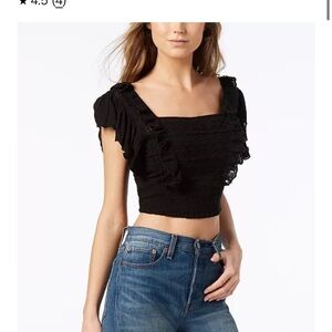 FREE PEOPLE -  Bridget Lace-Front Crop Top
